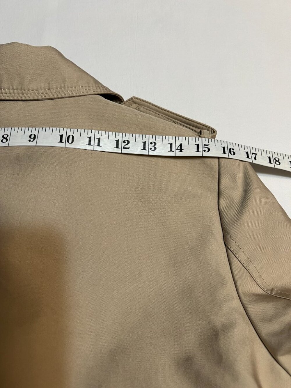 ZARA WOMAN Trench Coat Womens M Beige Belted Double Breasted Jacket Khaki - Picture 11 of 13